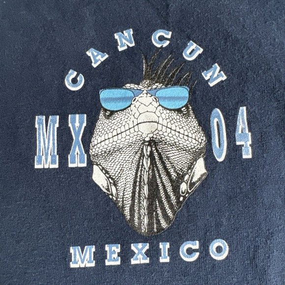 Cancun Mexico Shirt Adult‎ XXL Blue Iguana Bad As Iguana Be Shirt Y2K Yazbek - Picture 2 of 8